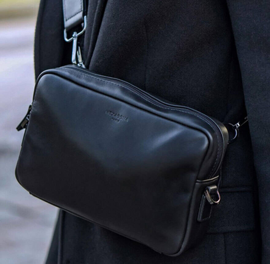 sacoche cuir noir homme