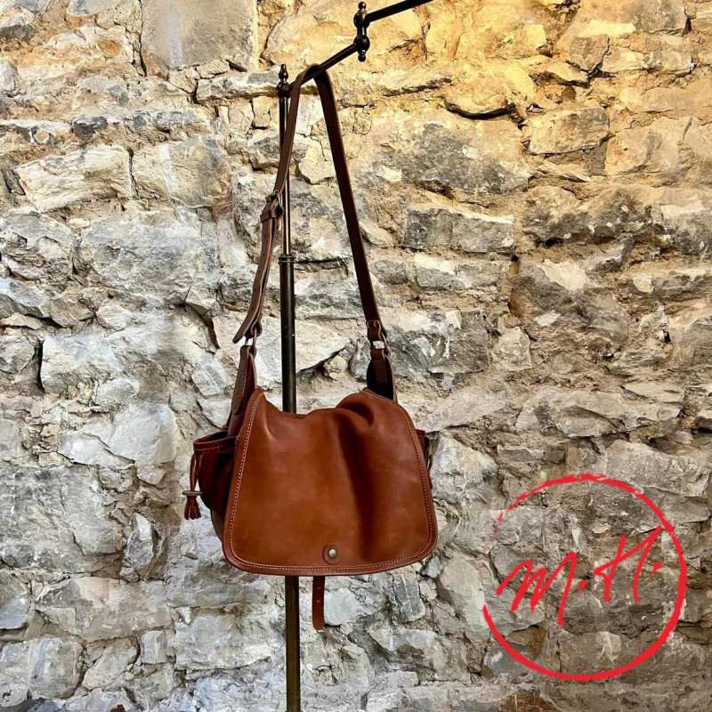 sac bandoulière cuir marron femme